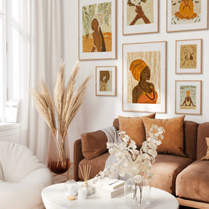 African - Art -  Gallery Wall- for-  living - room