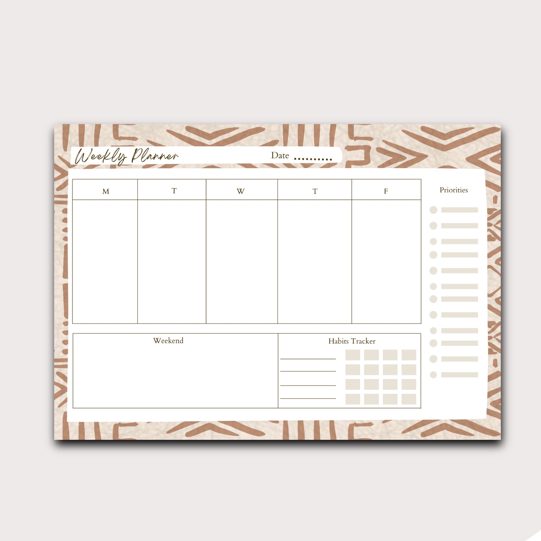 Desk Weekly Planner