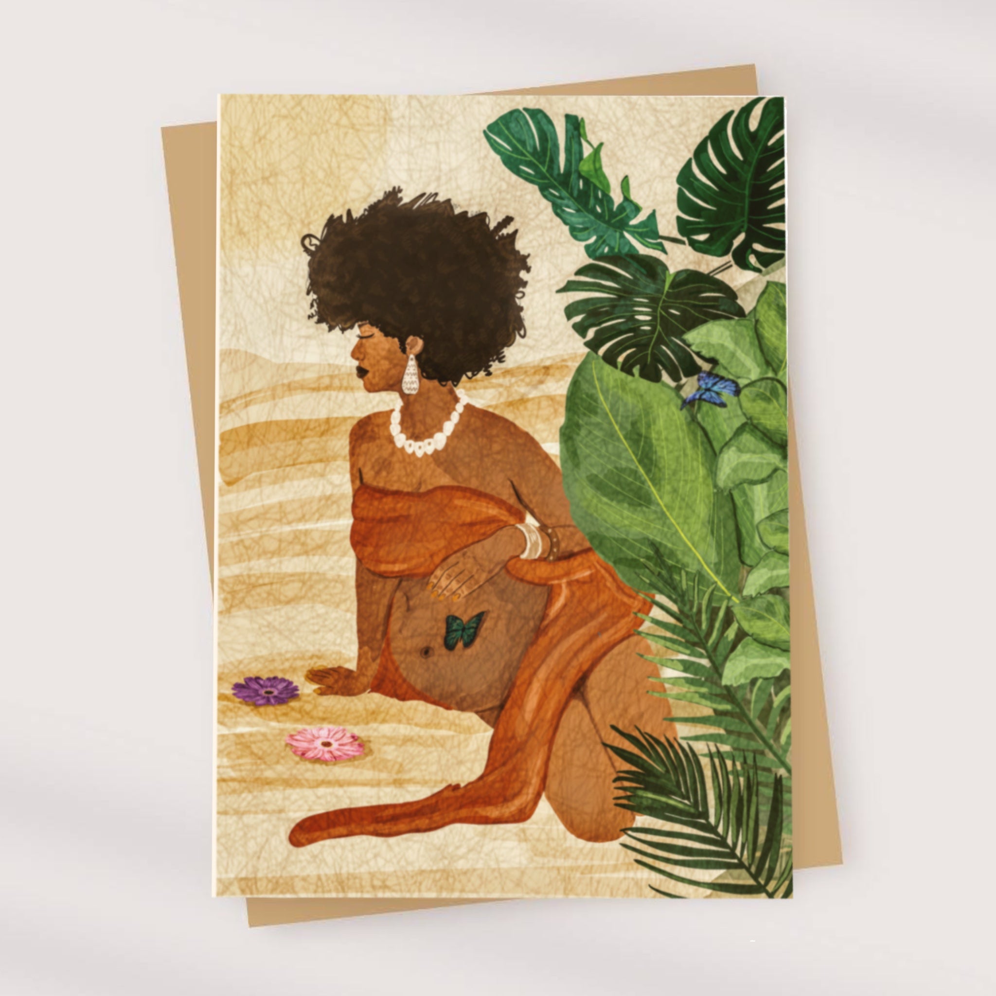 Mama-to-be-African- women -art - greeting -card -all-occasion