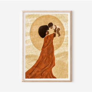 Sunshine Mama - African Mama & Baby Art Print