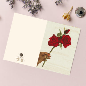 Rose of love greeting card for valentine’s 