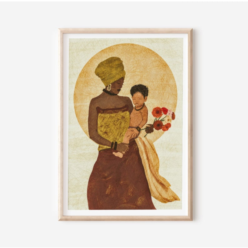 The ‘ Cherish’ Print - African Mama & Baby Art Print