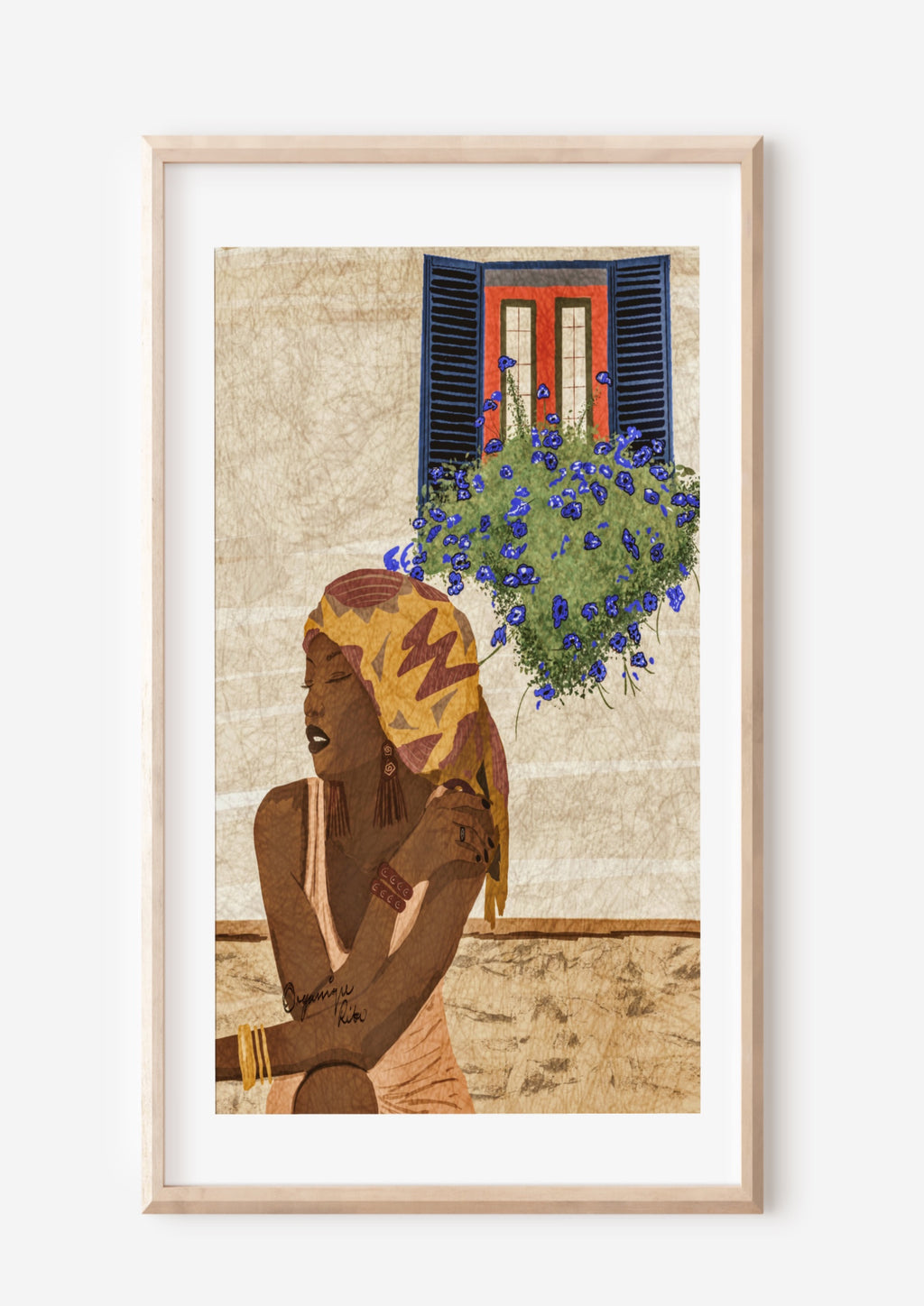 An eclectic mix of Afrocentric female, matched with beautiful botanical wall art. In this wall art edition Each print will guarantee to bring the exotic into your home décor or gallery wall, creating a statement Afro-Boho art piece at an affordable price.