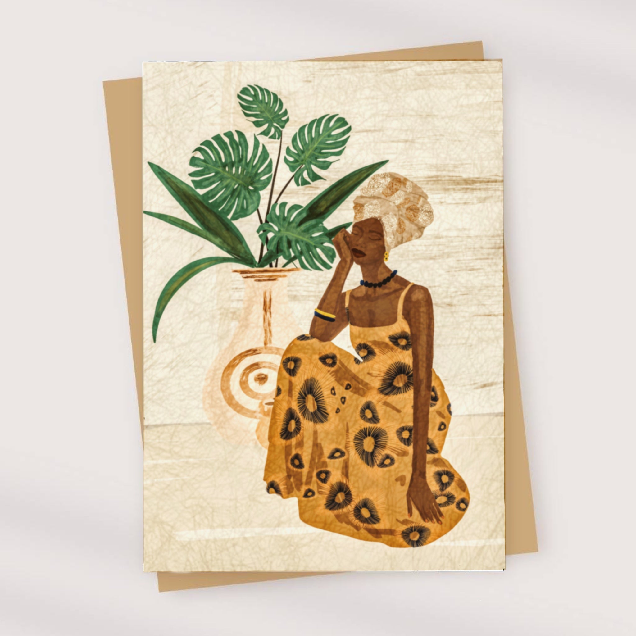 Thoughtful. African- art -all - occasion -greeting -card