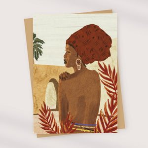 Sunset -African -art - greeting -card -all-occasion