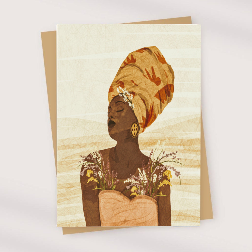 Blooming-African -art - greeting -card -all-occasion