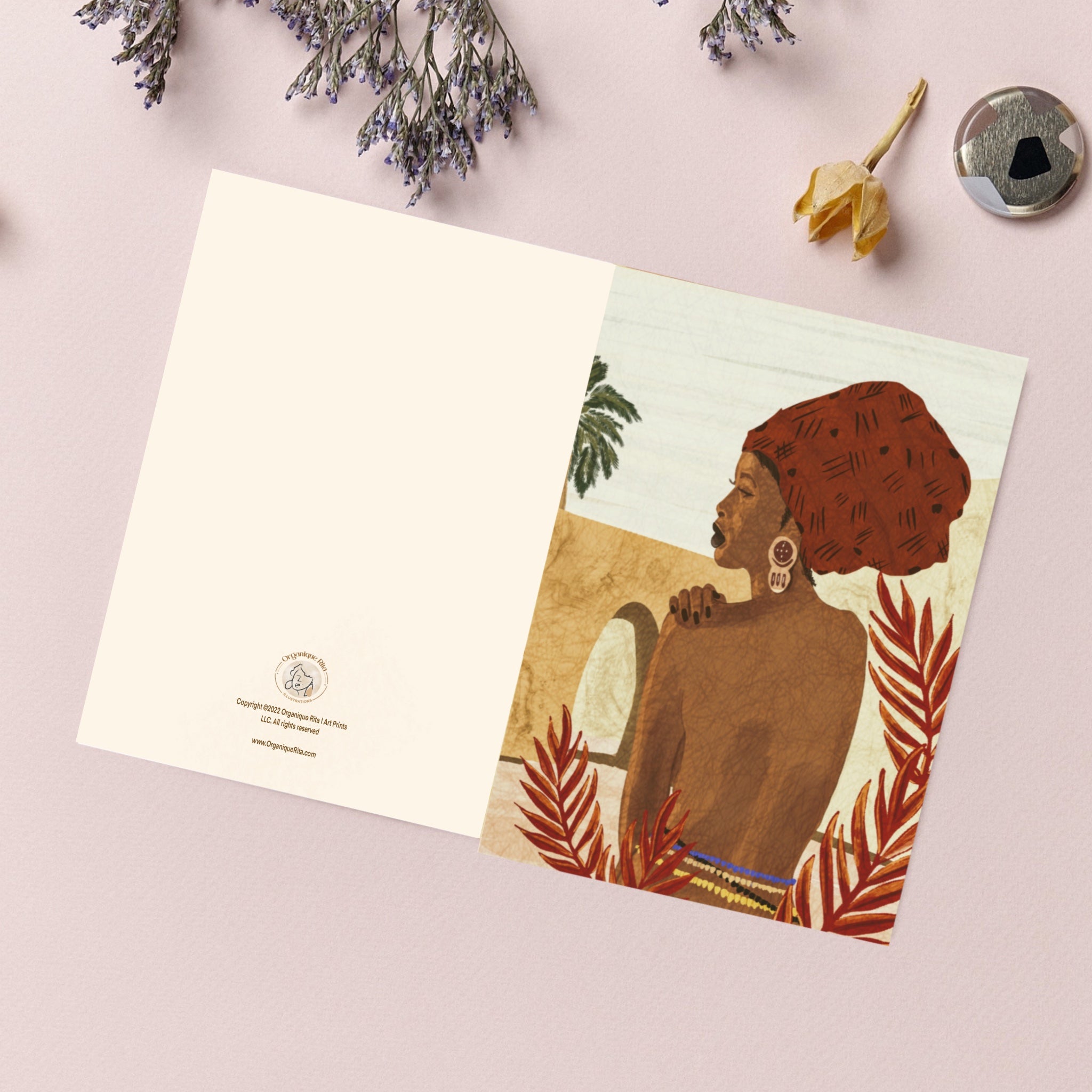 Sunset-African- women  -art - greeting -card -all-occasion