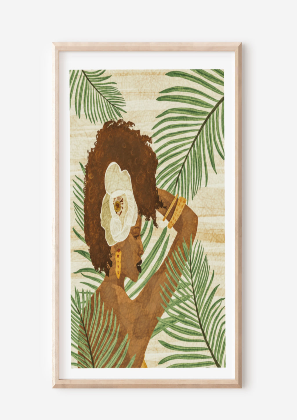 An eclectic mix of Afrocentric female, matched with beautiful botanical wall art. In this wall art edition Each print will guarantee to bring the exotic into your home décor or gallery wall, creating a statement Afro-Boho art piece at an affordable price.