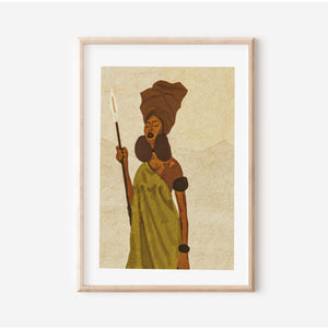 The Malia - Warrior Women Print | Head-wrap African Art Print