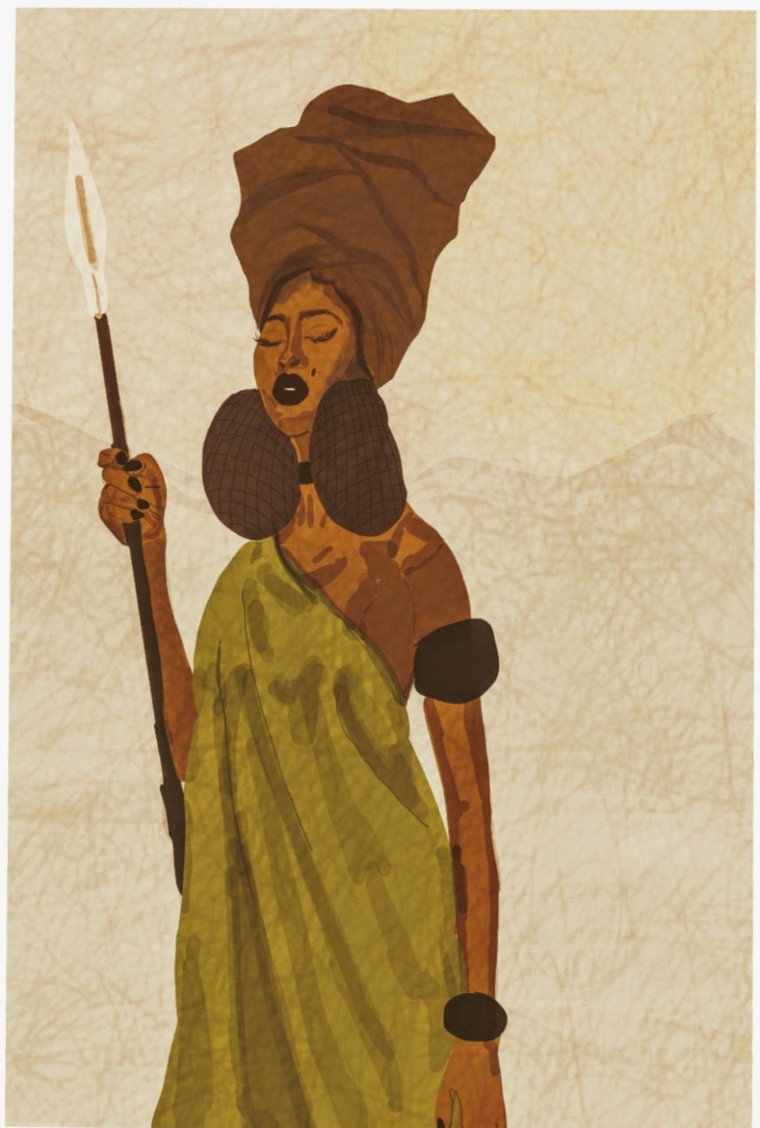 The Malia - Warrior Women Print | Head-wrap African Art Print