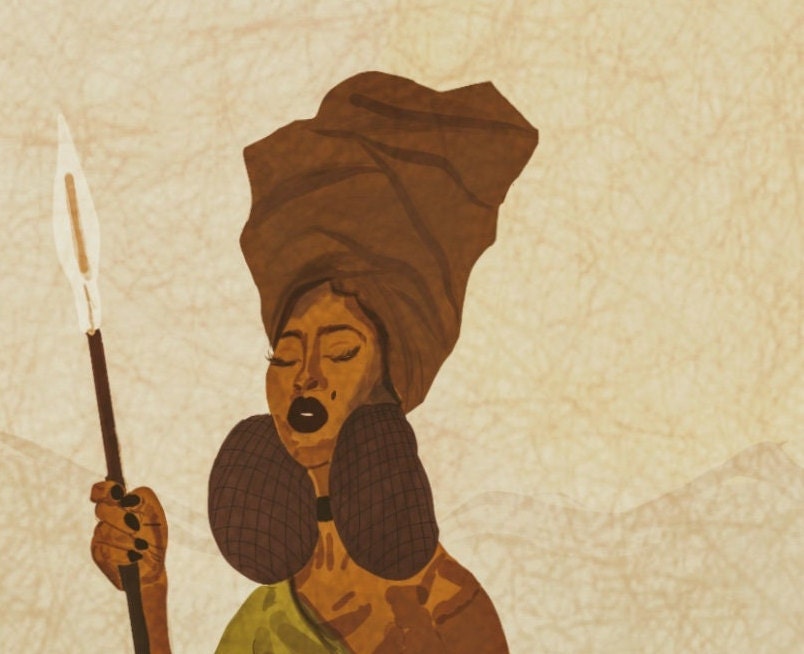 The Malia - Warrior Women Print | Head-wrap African Art Print