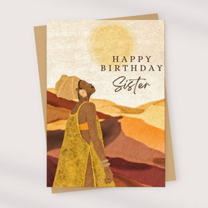 Sister Birthday Card | African Art | Greeting Card | Card For Friend | Afro-Boho Card| Melanin | African Sister Card  | African Women Card