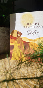 Sister Birthday Card | African Art | Greeting Card | Card For Friend | Afro-Boho Card| Melanin | African Sister Card  | African Women Card