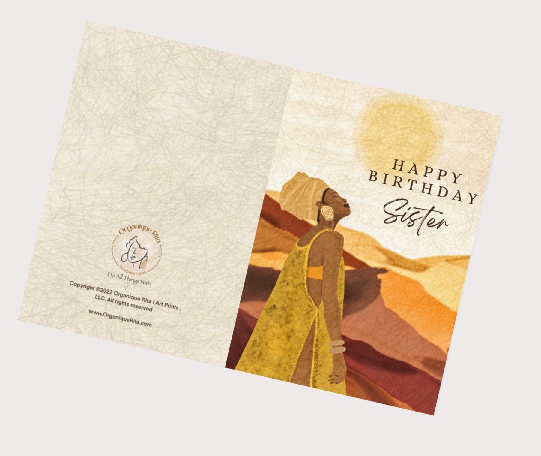 Sister Birthday Card | African Art | Greeting Card | Card For Friend | Afro-Boho Card| Melanin | African Sister Card  | African Women Card