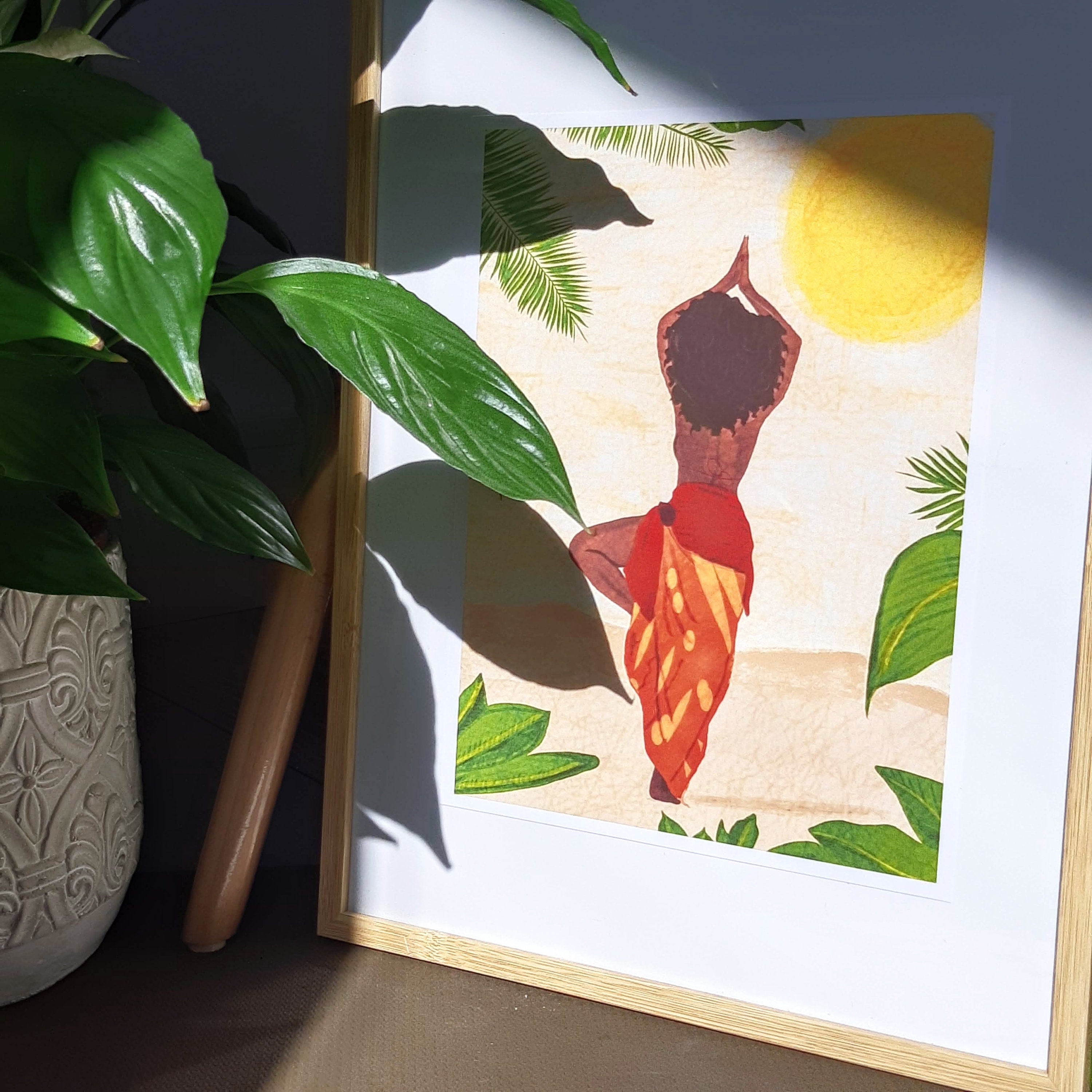 Baki - African Woman Yoga  Print