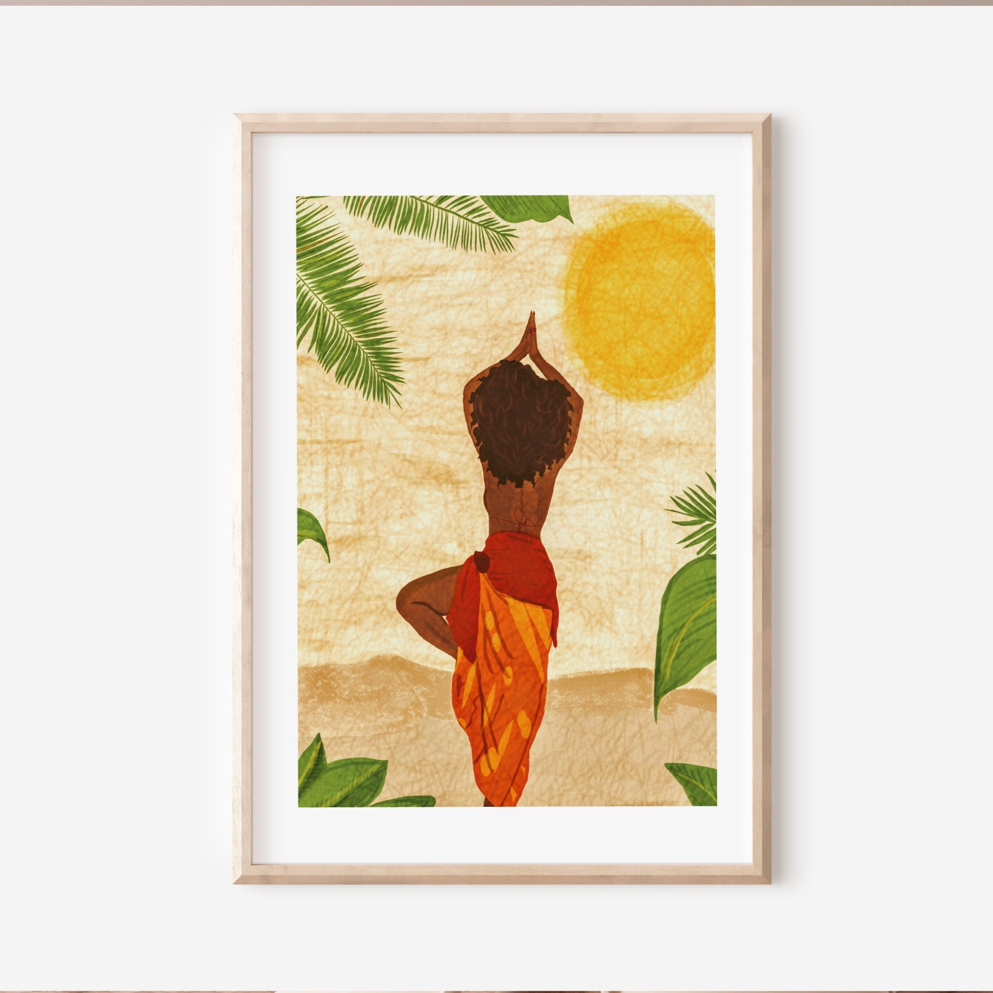 Baki - African Woman Yoga  Print